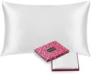 100% Mulberry Silk Pillowcase for Hair and Skin Health, Hidden Zipper, 22 Momme, Both Sides Smooth, Breathable and Natural, Machine Washable, Sleep Mantra (Standard, Pure White)