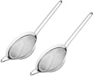 PELLUM Set of 2 Fine Mesh Strainer, Stainless Steel Colander Kitchen Sieve Sifters for Kitchen Food, with Handles, Small Medium Large Size (2 PCS of Small Size)