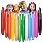 12 Colors Face Paint Crayons kit, Face Body Makeup Paint Kits for Kids, Safe, Washable, Twistable, Suitable for Carnival, Cosplay, Easter, Halloween,Party Makeup Children's Day Birthday Gifts for Kids