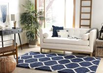 imsid Present carpet for Room, shaggy Rugs Fluffy Carpets, Indoor Modern Plush Area Rugs for Living Room Bedroom Kids Room, ETC Blue and Ivory 3x5 feet