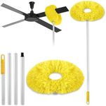 3 Pack - Removable and Washable Microfiber Ceiling and Fan Duster New Yellow