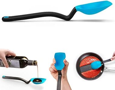 Dreamfarm Supoon | Non-Stick Silicone Sit Up Scraping & Cooking Spoon with Measuring Lines | Dreamfarm Blue