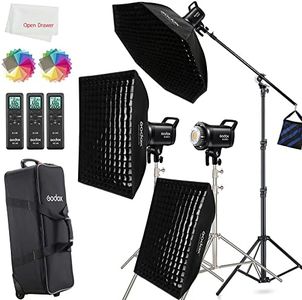 Godox SL60IID LED Light Kit, 3Pack 210W 5600K Studio Video Light, Bowens Mount LED Light, Max 70W, 8 FX Effects, APP Control, with RC-A6 Remote Control + Softbox + Stainless Steel Light Stand + Bag