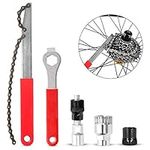 Odoland Bike Chain Removal Tool Kits Bicycle Repair Tool Kit include Bike Crank Extractor, Spanner, Bracket Remover, Bicycle Flywheel Chain Sprocket Remover Tool and Cassette Lockring Removal Tool