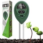 Dooppa Soil PH Tester 3 in 1, Soil Testing Kit Plant Care with Moisture Test,Light Test and PH Test for Garden Care, Bonsai Tree, Farm, Lawn, Indoor & Outdoor Use (Battery Free)