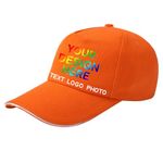 huale POD Custom Personalized Baseball Cap with Text Logo Photo - Custom Caps Hats for Men & Women - Customize Outdoor Cap Orange