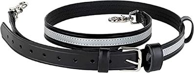 Perfect Fit Shield Wallets XL Firefighter Radio Strap - Longer Length- Black Leather with Reflective Stripe