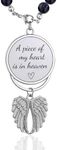 Memorial Car Charm Sympathy Gifts for Loss of Loved one, Keep Making Her Proud Ornament Hanging Rear View Mirror Accessories Grief Bereavement Sympathy Gift (A Piece of My Heart is in Heaven-Silver)