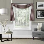 Elrene Home Fashions Leila Single Blackout Window Scarf Valance, 52"x144" (1, Mauve