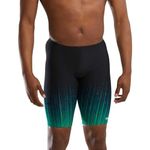 TYR Men's Durafast Elite Solid Jammer Swimsuit Swim Trunks, Green Speedwarp, 26