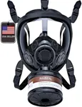 ST-100X Survival & Tactical Full Face Respirator with P-D-1 Single 40mm Replaceable Carbon Activated Charcoal Filter for Organic Vapors, Chemicals, & Particulates