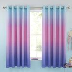 Catherine Lansfield Ombre Rainbow Clouds 66x72 Inch Lined Eyelet Curtains Two Panels Pastel