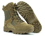 RYNO GEAR Men's Military & Tactical Boots, CoolMax Tactical Combat Military Durable Leather Work Utility Outdoor Hiking Assault Boots (Tan/Coyote/Black), 8" Coyote, 13