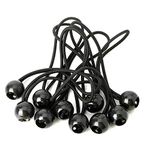 Bungee Cords with Balls, 36 Pcs Heavy Duty Bungee Cords, 7 inch Elastic Bungee Cord & Tarpaulin Bungee Balls for Outdoor Camping Tents Cargo Banner Pavilions Holder Flag Poles Boating (Black)