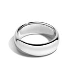 TIONEER .925 Men & Women Sterling Silver High Polish Tarnish Resistant Comfort Fit Ring, Plain Dome Wedding Band 7mm, Size Z