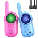 Inspireyes Walkies Talkies for Kids, 3 4 5 year old girl gifts, 2 Pack Birthday Gifts for 3 4 5 6-8 Year Old Boys, Toddler Toys for Indoor Outdoor Games