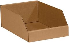 Aviditi Corrugated Cardboard Storage Bins, 8"x 12"x 4 1/2", Kraft, Pack of 50, For Warehouse, Garage and Home Organization