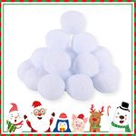 Gukasxi 24 Pcs Fake Snowball 7.5cm Indoor Snowball Fight Fake White Elf Christmas Snowballs for Xmas Trees, Home Decoration, Children’s Indoor Snow Fights, Festive Countdown Fun and more