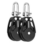 Blue Shark 2250-Sailing Pulley Blocks 38mm Single Swivel (2-Pack)