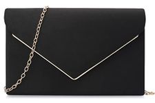 BBjinronjy Clutch Purse for Women Evening Bags Handbags for Wedding Party Cocktail Prom Faux Suede Crossbody Shoulder Bag, Black