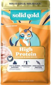Solid Gold High Protein Dry Cat Food - Indigo Moon Cat Dry Food with Digestive Probiotics for Cats - Grain & Gluten Free with High Fiber & Omega 3 for Cats - Low Carb Superfood Meal - Chicken - 12lb