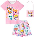 POTVEL Cute Kitties T-Shirt Dress w
