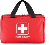 Risen First Aid Kit, Compact Medical Emergency Survival Kit, Perfect for Car, Travel, Home, Workplace, Vehicle, Camping, Hiking, Boating, Outdoor (Red-M)