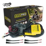 Auxpro Aux Fog Light Wiring Harness Universal Kit for 4 Fog Lights with Metal Switch for Bike | Plug & Play | Heavy Duty | 1 Year Warranty | Fully Compatible with LIU HJG/Other Lights