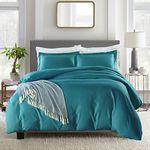 Home Beyond & HB design - Ultra Soft Duvet Cover Set, 1 Duvet Cover with Zipper Closure Corner Ties Plus 1 Pillow Sham, Lightweight Brushed Microfiber - Twin or Twin XL, Teal