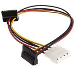 Molex to Dual SATA Power Cable, 4 Pin Molex Male to Dual Serial ATA Female, 14 inch