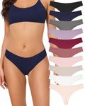 Oegho 10 Pack Womens Seamless Thongs Underwear no Show Breathable G-String Thongs Panties Soft Low Waist T-Back