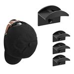 Vicloon 4PCS Self Adhesive Hat Hooks, Adhesive Hat Holder Cap Hook, Hat Hooks Office Home Stick on Hooks for Hanging Strong Hold Hat Hangers, No Drill Glue Needed (Black)