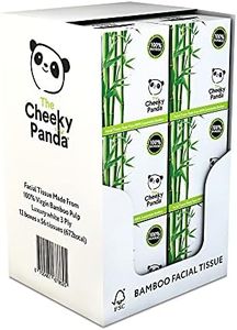 The Cheeky Panda Naturally Sustainable Facial Tissue Cube, Bulk Box,100% Bamboo, Pack of 12, 56 Tissues Per Pack, Plastic Free, Hypoallergenic, Eco-Friendly, 3 ply