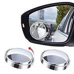 2 Pack Blind Spot Mirror, 360 Degree Adjustable Round Wide-Angle Convex Mirror, HD Crystal Glass Blindspot Mirror for Truck, SUV, RV, Van, Universal Car Accessories