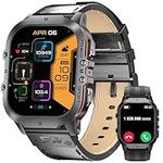 FOXBOX Men's Smart Watch with Bluetooth Calls, 1.96 Inch AMOLED Military Smart Watch with Heart Rate Monitor/Sleep/100 + Sports Modes