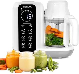 HEYAXA Baby Food Maker, Baby Food Processor with Automatic Cooking & Grinding, Food Steamer Puree Blender with Self-Cleaning Function, BPA Free (White)
