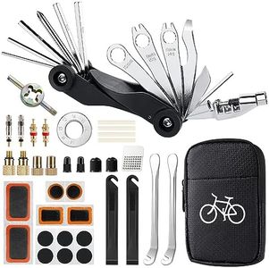 Kit Reparation Velo, 37 Pièces Trousse d'outils de Vélo, Kit Réparation Pneu Velo, Rustine Velo, Accessoire Velo, 17 en 1 Multifonction Vélo Réparation Outil, Kit Crevaison Velo pour VTT, Route