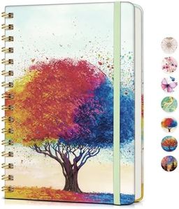 Lined Spiral Journal Notebook for Women, A5 Cute Hardcover Spiral Journals for Writing, 150 Pages Pretty College Ruled Notebooks for Work & Note Taking, 5.75" x 8.38", The Tree of Life in Oils