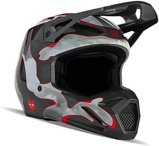 Fox Racing V1 Motocross Helmet, Atlas Grey/RED, Small