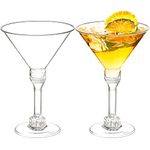 WUWEOT 60 Pack Plastic Martini Glasses, 5 Oz Unbreakable Tall Cocktail Glasses, Reusable Appetizer Dessert Cups Drinkware for Home Bar Restaurant Party Supply