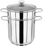 Judge Speciality Cookware JA80 Extra Large 5.2L Stainless Steel Pasta Pot with Drainer Insert (31cm x 22cm x 31cm) Induction Ready - 25 Year Guarantee