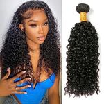 CLAROLAIR 9A Brazilian Hair Bundles Kinkys Curly Human Hair Weave Bundles Unprocessed Remy Human Hair Extensions One Bundle Natural Color (100+/-5g)/pc (20 INCH)