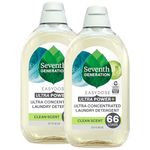 Seventh Generation Laundry Detergent Ultra Concentrated Clean Scent oz 2 Pack 132 Loads, Clear, Power Plus, 23.1 Ounce