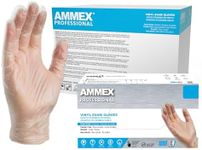 AMMEX Clear Vinyl Disposable Exam/Medical Gloves 3 Mil, Latex/Powder-Free, Food-Safe, Smooth, Non-Sterile Small, Case of 1000