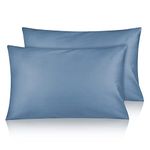 Fittia Cotton Toddler Pillowcase with Envelope Closure, Soft and Breathable Travel Pillow Case Cover Pack of 2, 14x20 Inches Small Pillow Case, Blue