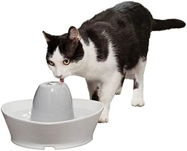 PetSafe Ceramic Pet Fountain – for Cats and Small Dogs – 60 Oz Water Capacity – Whisper-Quiet Water Flow – Great for Shy or Timid Pets – Fresh, Filtered Water