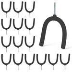 HUHOLE Garage Hooks, Shovel Holder, 16 Pack U Hooks for Hanging, Heavy Duty Tool Organizer for Shovel, Broom, Garden Tools, Shed Tools