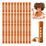Perm Rods Large Hair Rollers for Natural Long Short Hair Styling Tool Hair Curlers Dark Orange Color