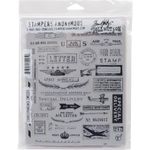 Stampers Anonymous CMS-LG-225 Tim Holtz Cling Rubber Correspondence Stamp Set, 7 X 8.5"