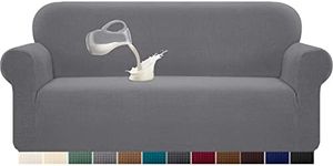 Granbest Premium Water Repellent Sofa Cover High Stretch Couch Slipcover Super Soft Fabric Couch Covers (Light Gray, Large)